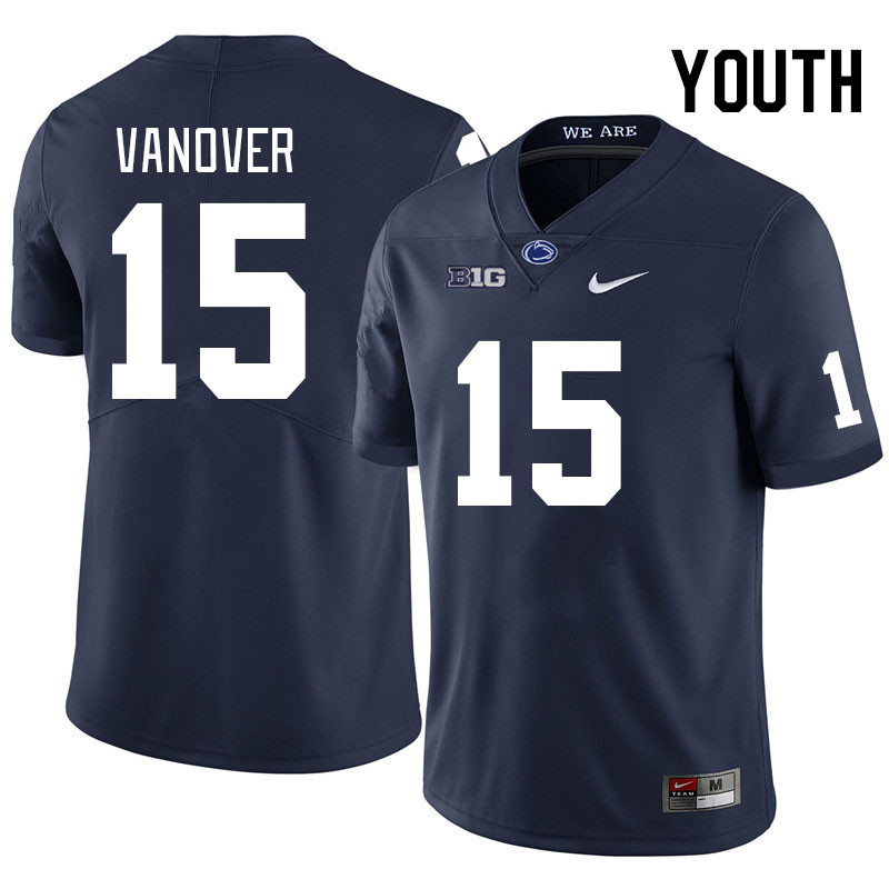 Youth #15 Amin Vanover Penn State Nittany Lions College Football Jerseys Stitched Sale-Navy